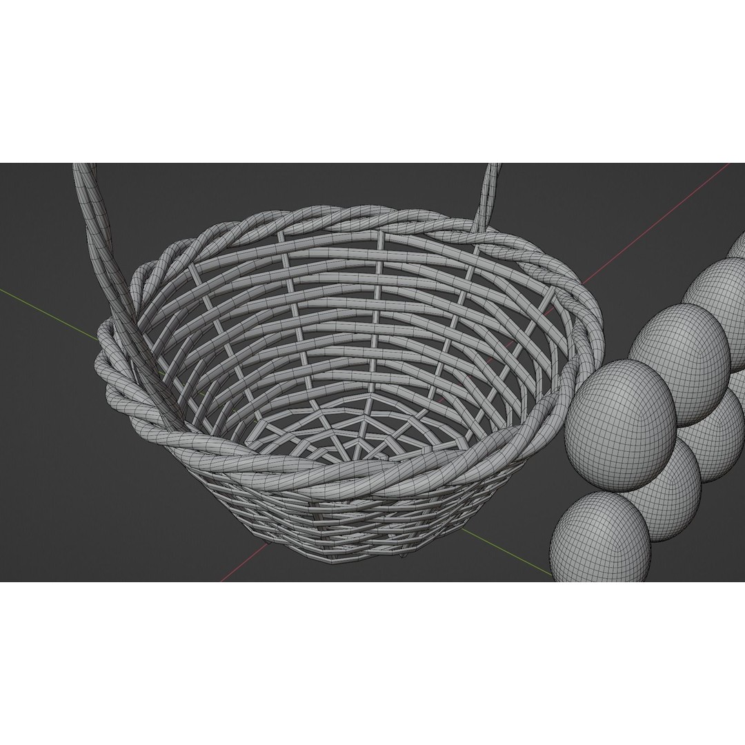 Easter White Basket 3D Model – PBR Asset for Visualizations, FBX - View 16