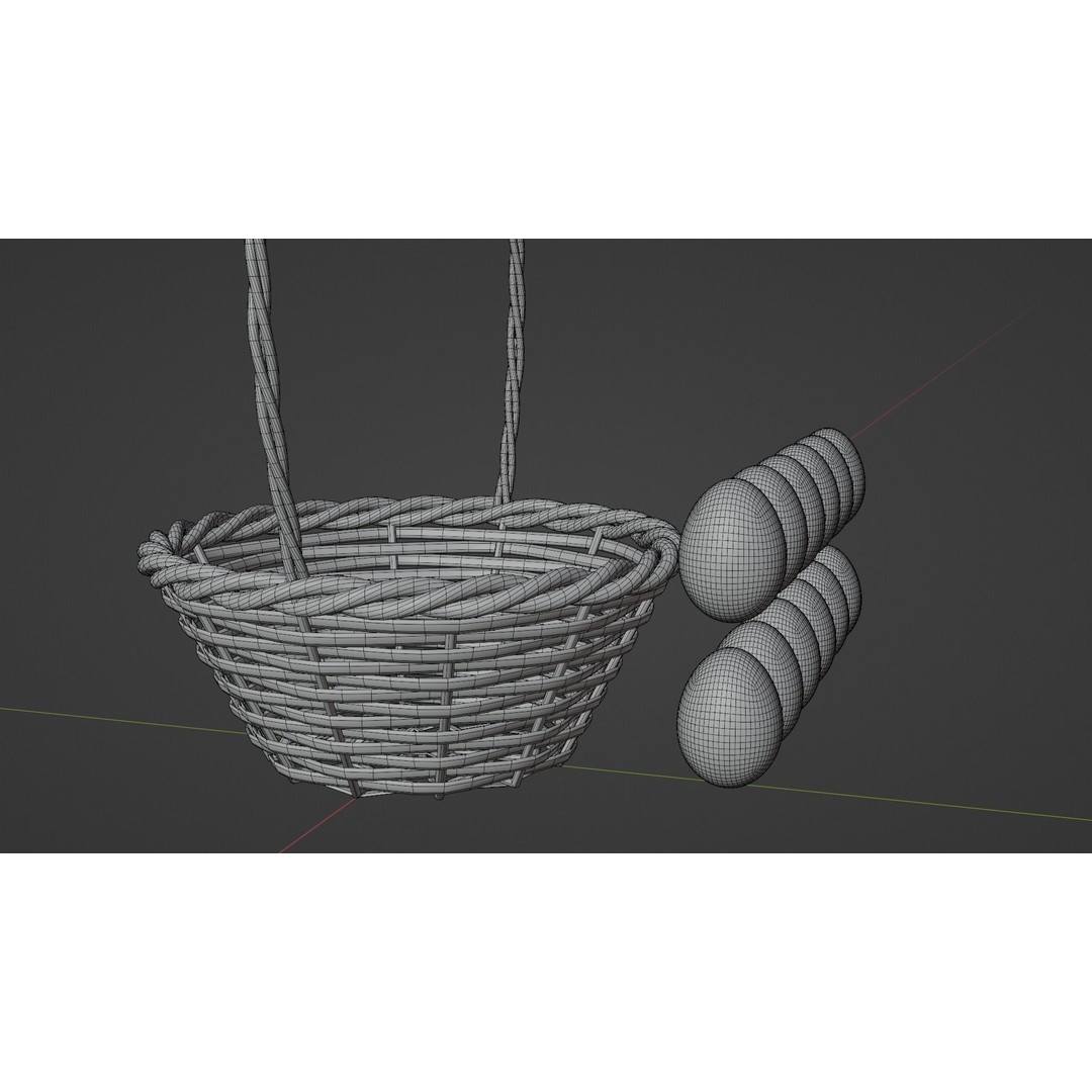 Easter White Basket 3D Model – PBR Asset for Visualizations, FBX - View 17