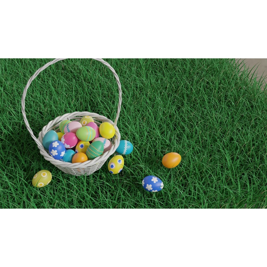 Easter White Basket 3D Model – PBR Asset for Visualizations, FBX - View 7
