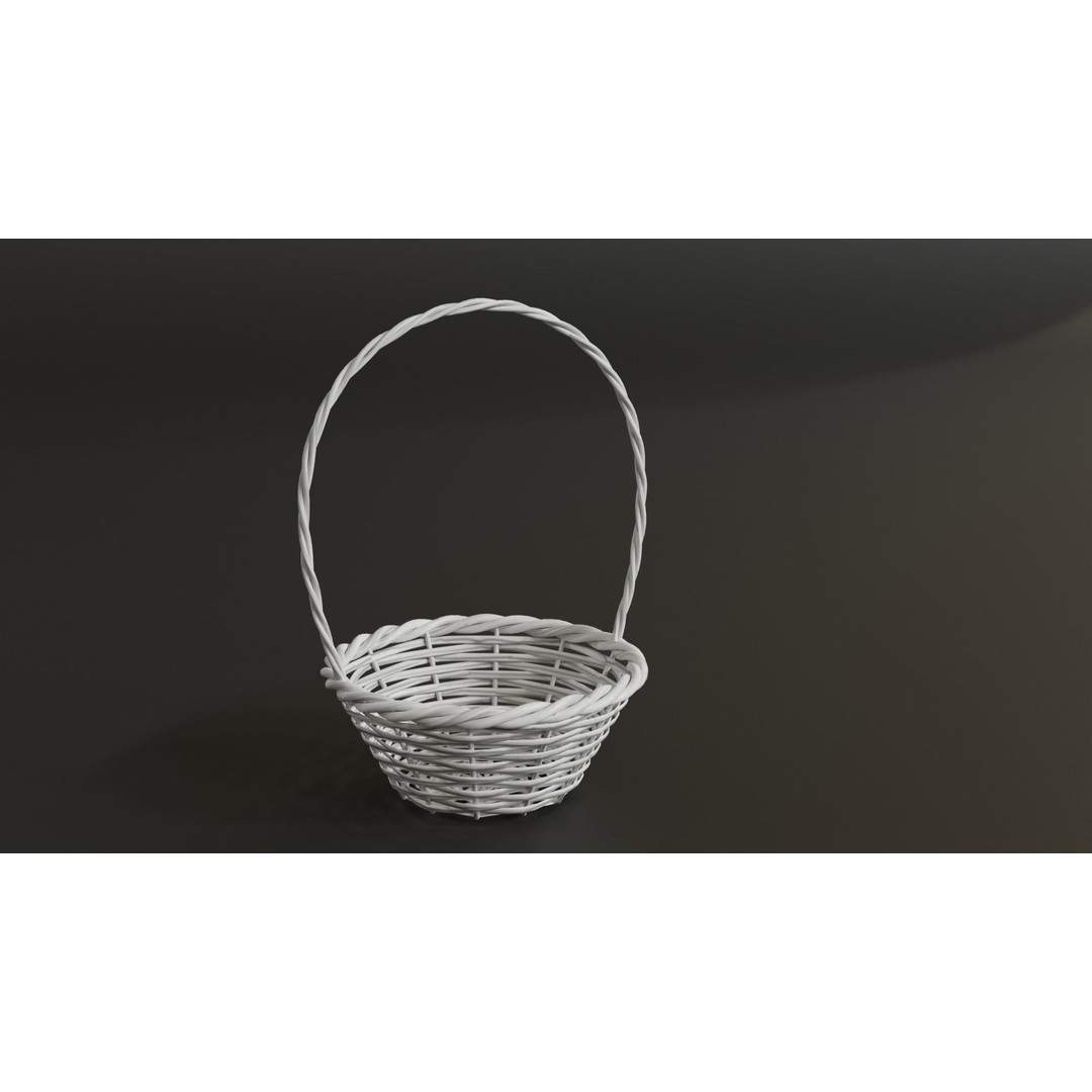 Easter White Basket 3D Model – PBR Asset for Visualizations, FBX - View 9
