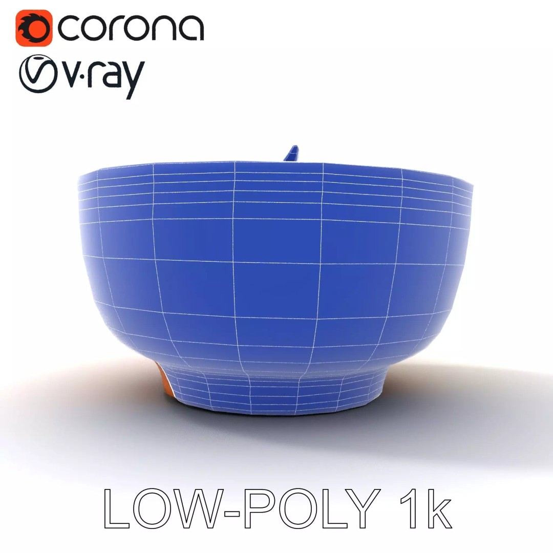 Pumpkin Soup Bowl 3D Model – Low Poly PBR Asset for Culinary Use - View 2