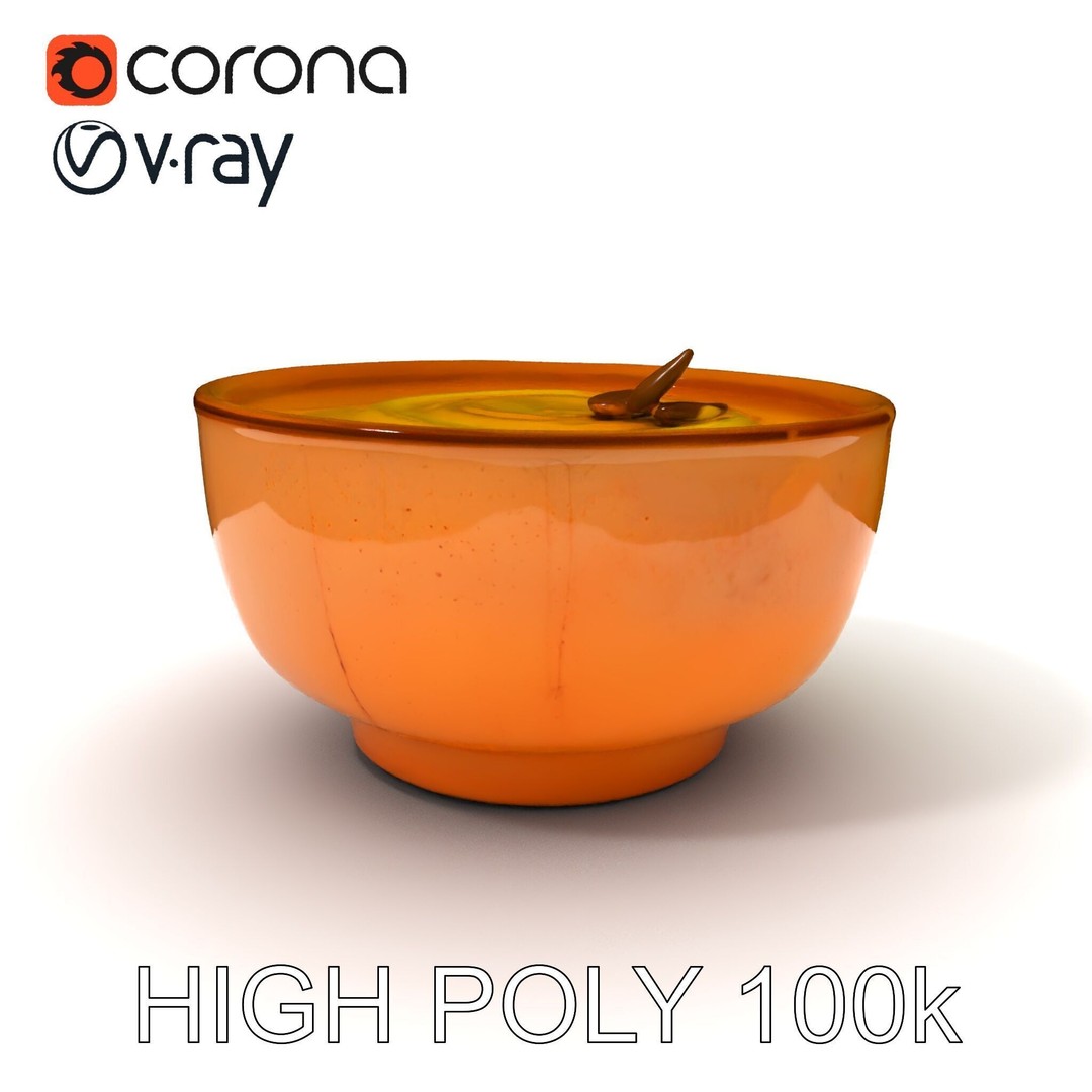 Pumpkin Soup Bowl 3D Model – Low Poly PBR Asset for Culinary Use - View 23