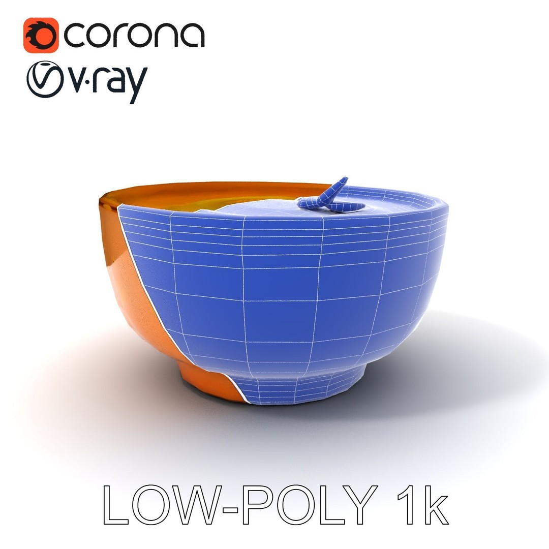 Pumpkin Soup Bowl 3D Model – Low Poly PBR Asset for Culinary Use - View 25