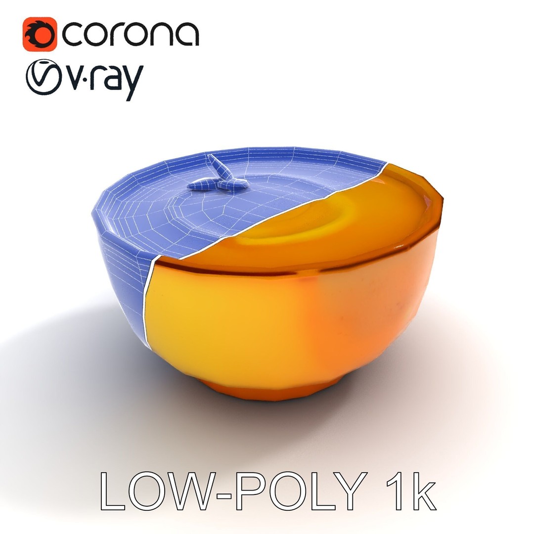Pumpkin Soup Bowl 3D Model – Low Poly PBR Asset for Culinary Use - View 34