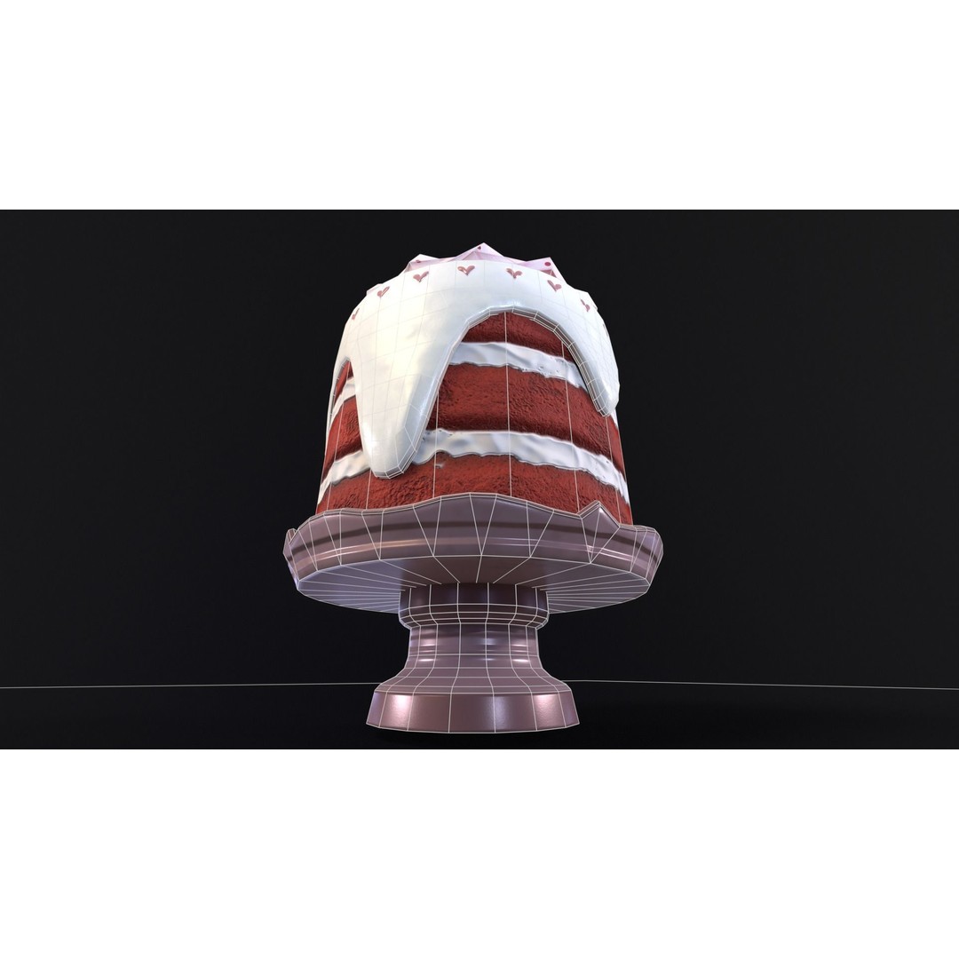 Strawberry Tall Cake 3D Model – Low Poly PBR Game Asset, FBX/OBJ/DAE - View 10