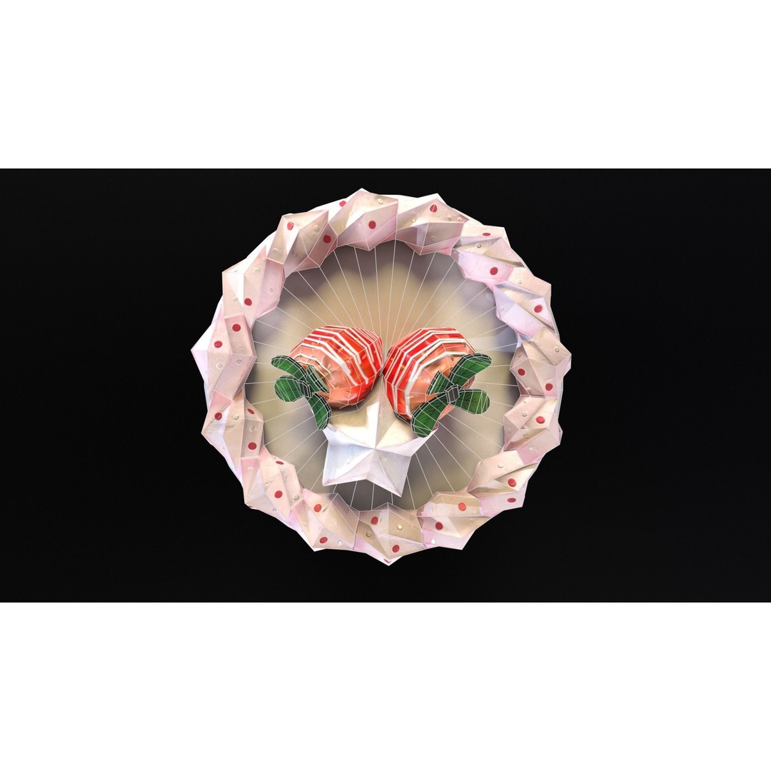 Strawberry Tall Cake 3D Model – Low Poly PBR Game Asset, FBX/OBJ/DAE - View 16