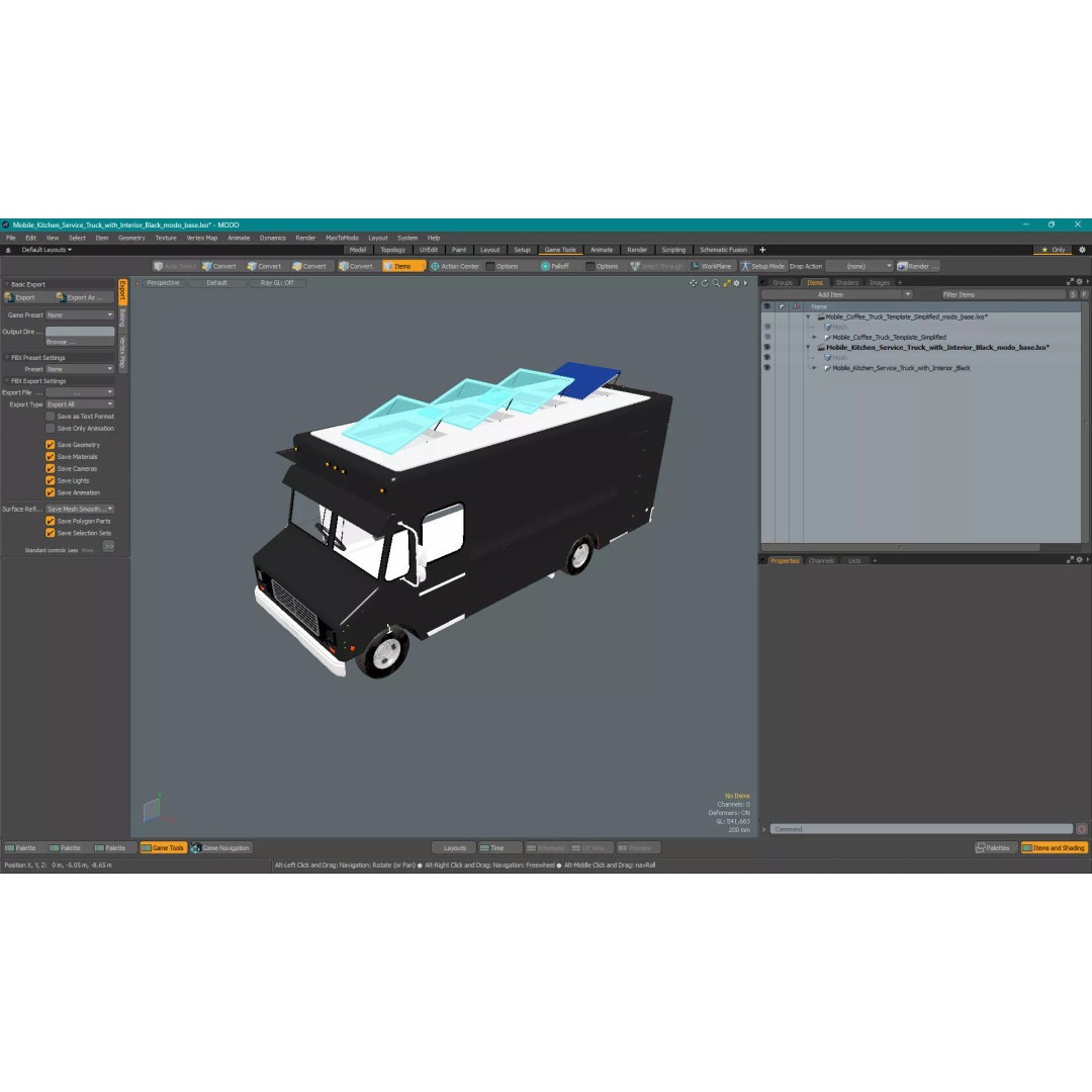 Mobile Kitchen Service Truck 3D Model – Urban Food Truck with PBR Textures