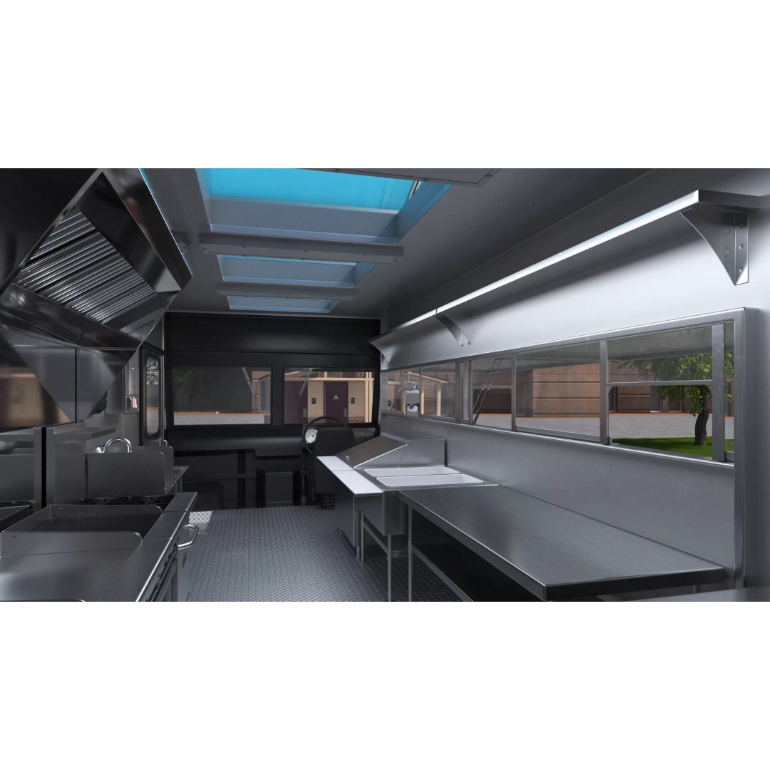Mobile Kitchen Service Truck 3D Model – Urban Food Truck with PBR Textures - View 11
