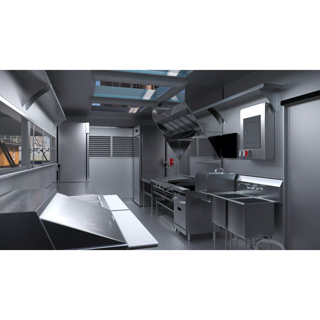Mobile Kitchen Service Truck 3D Model – Urban Food Truck with PBR Textures - View 12
