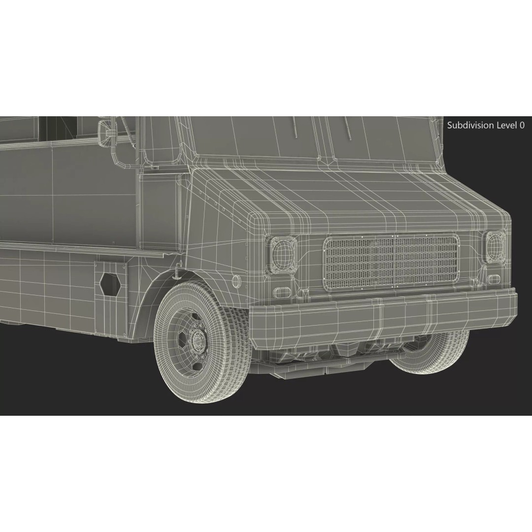 Mobile Kitchen Service Truck 3D Model – Urban Food Truck with PBR Textures - View 14