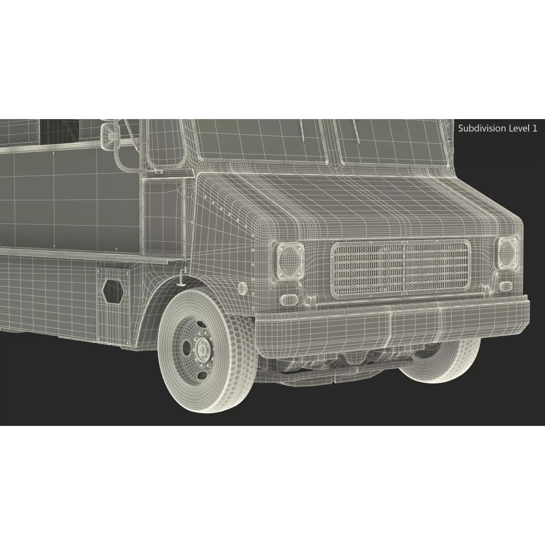 Mobile Kitchen Service Truck 3D Model – Urban Food Truck with PBR Textures - View 15