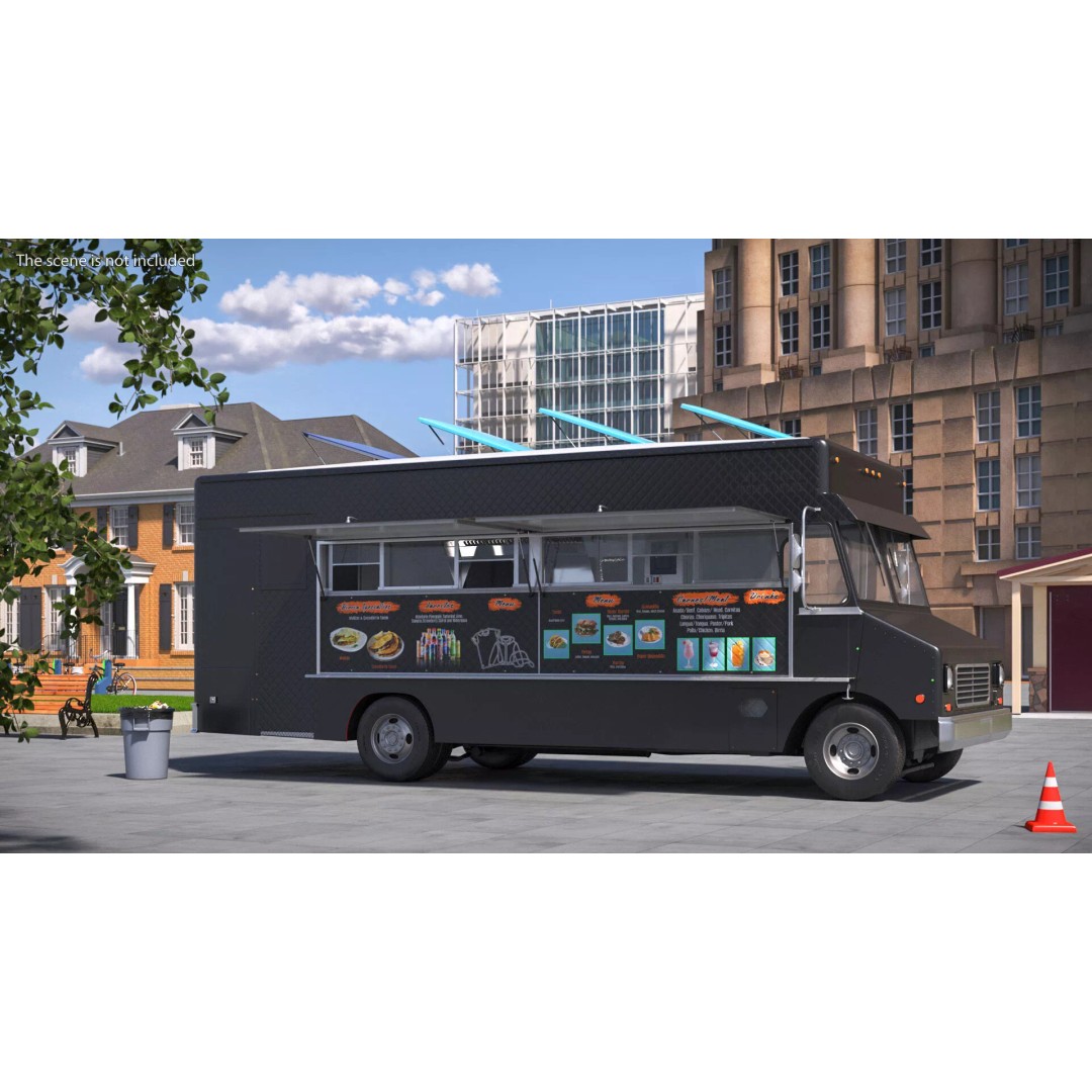 Mobile Kitchen Service Truck 3D Model – Urban Food Truck with PBR Textures - View 2