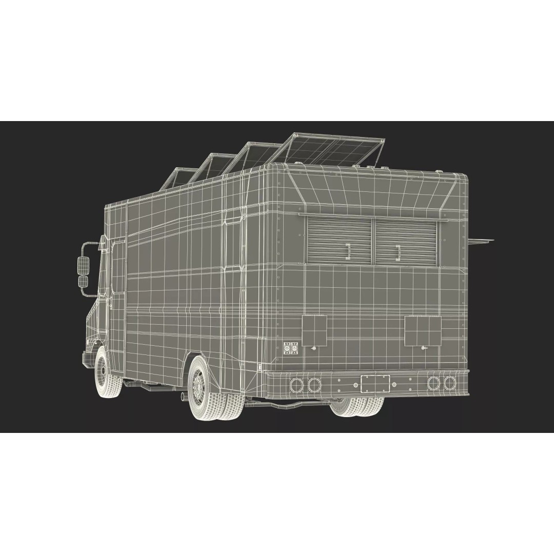 Mobile Kitchen Service Truck 3D Model – Urban Food Truck with PBR Textures - View 20