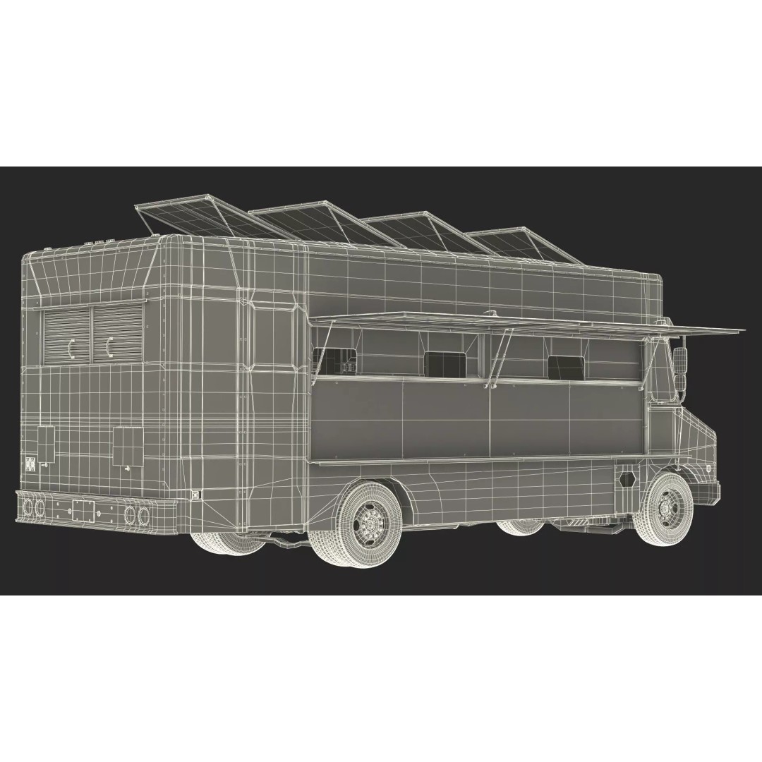 Mobile Kitchen Service Truck 3D Model – Urban Food Truck with PBR Textures - View 21