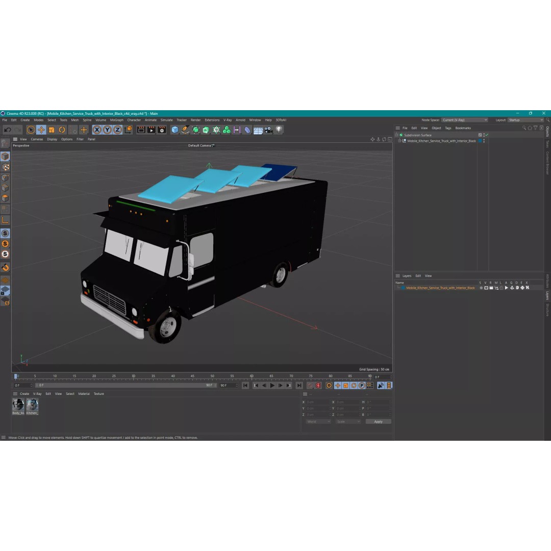Mobile Kitchen Service Truck 3D Model – Urban Food Truck with PBR Textures - View 26