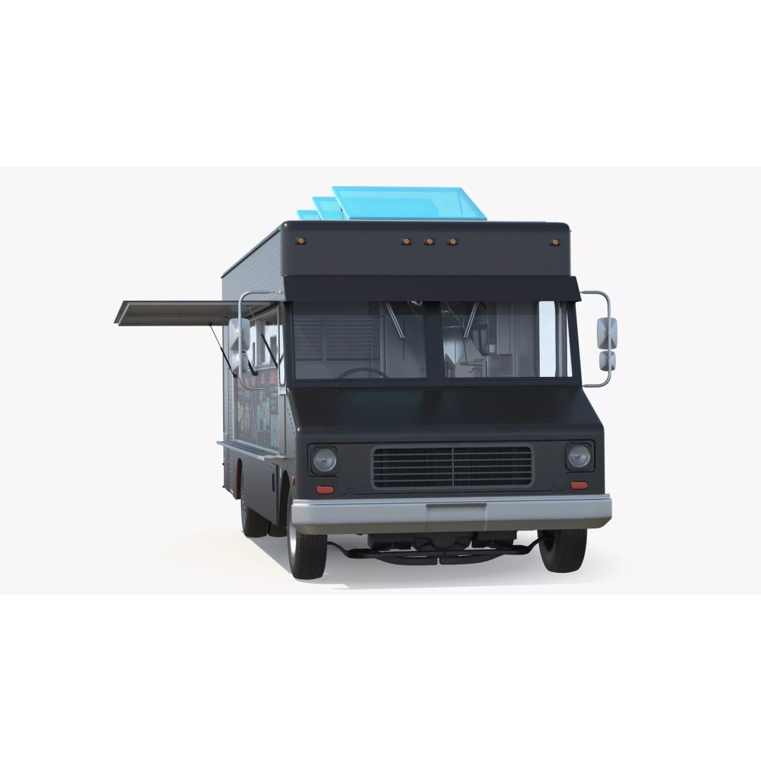 Mobile Kitchen Service Truck 3D Model – Urban Food Truck with PBR Textures - View 5