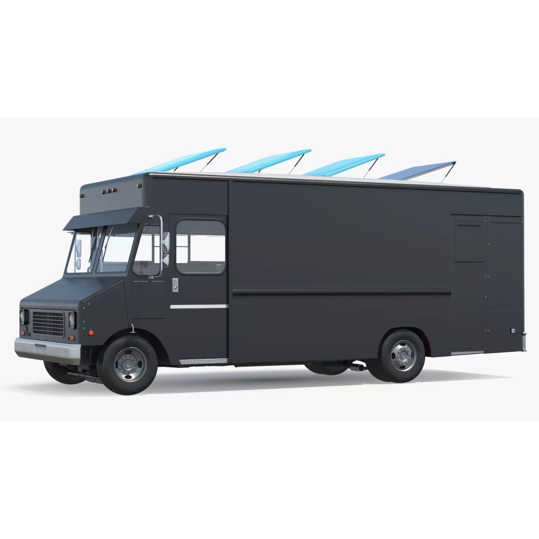 Mobile Kitchen Service Truck 3D Model – Urban Food Truck with PBR Textures - View 6