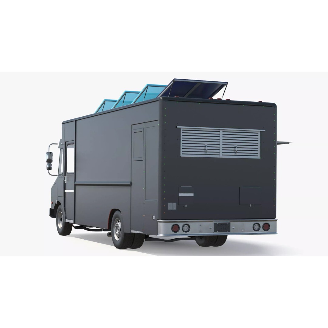 Mobile Kitchen Service Truck 3D Model – Urban Food Truck with PBR Textures - View 7
