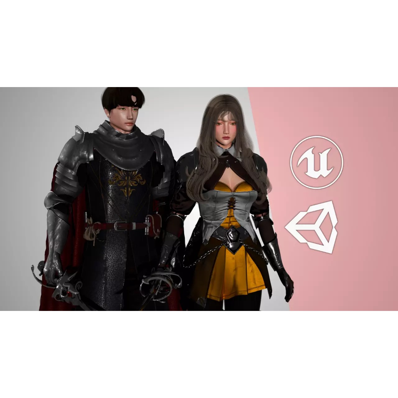 Medieval Modular Character Set - Low-Poly Game-Ready 3D Model - View 2
