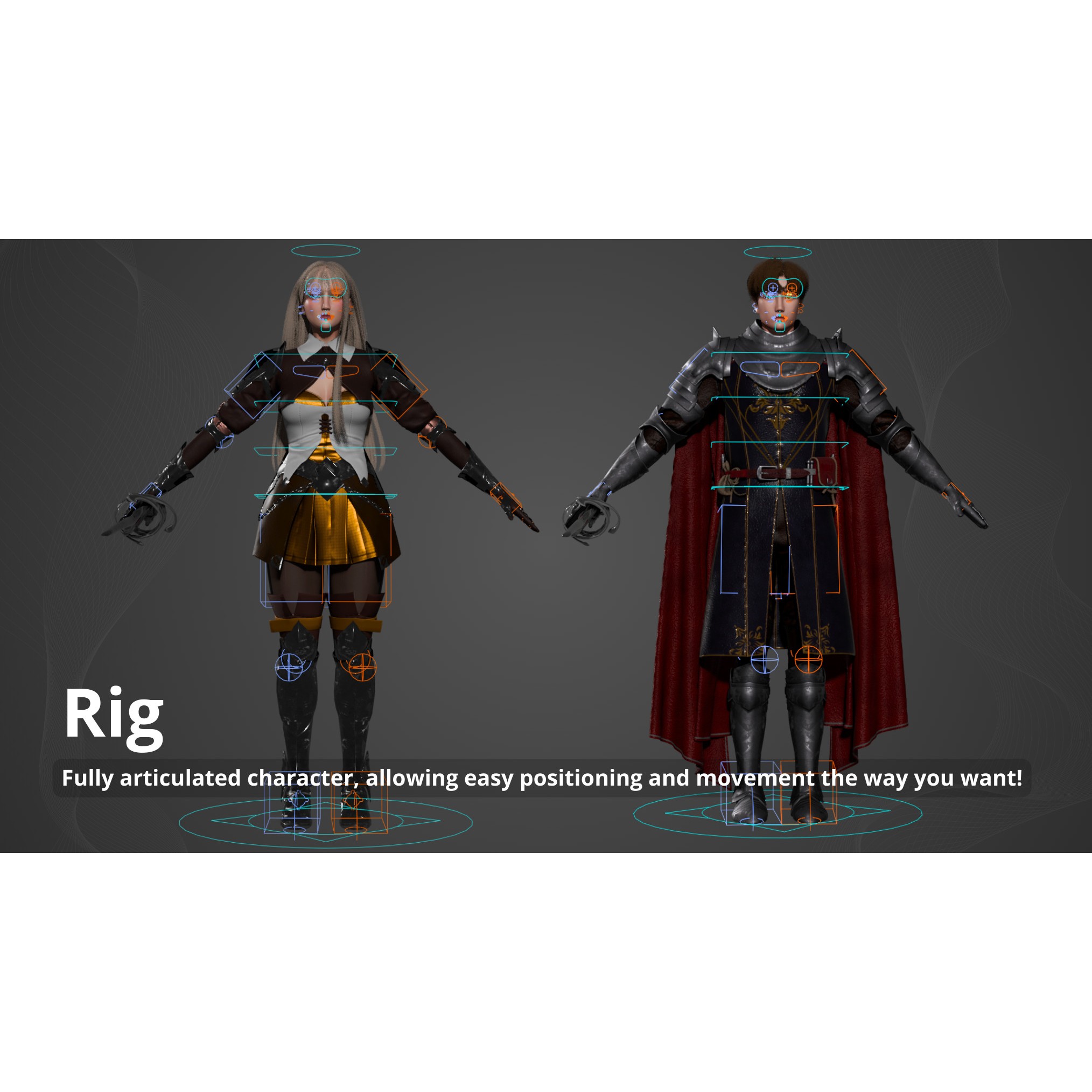 Medieval Modular Character Set - Low-Poly Game-Ready 3D Model - View 7