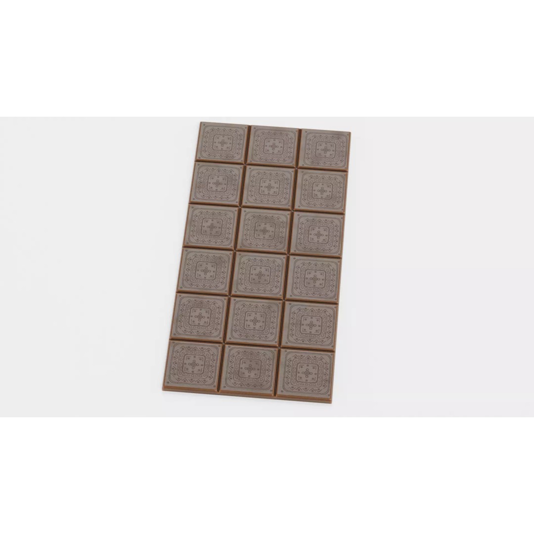 Chocolate Bar 3D Model – Thin Milk Engraved Tablet, PBR Textures - View 3