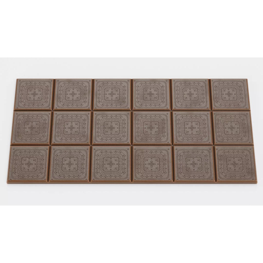Chocolate Bar 3D Model – Thin Milk Engraved Tablet, PBR Textures - View 4