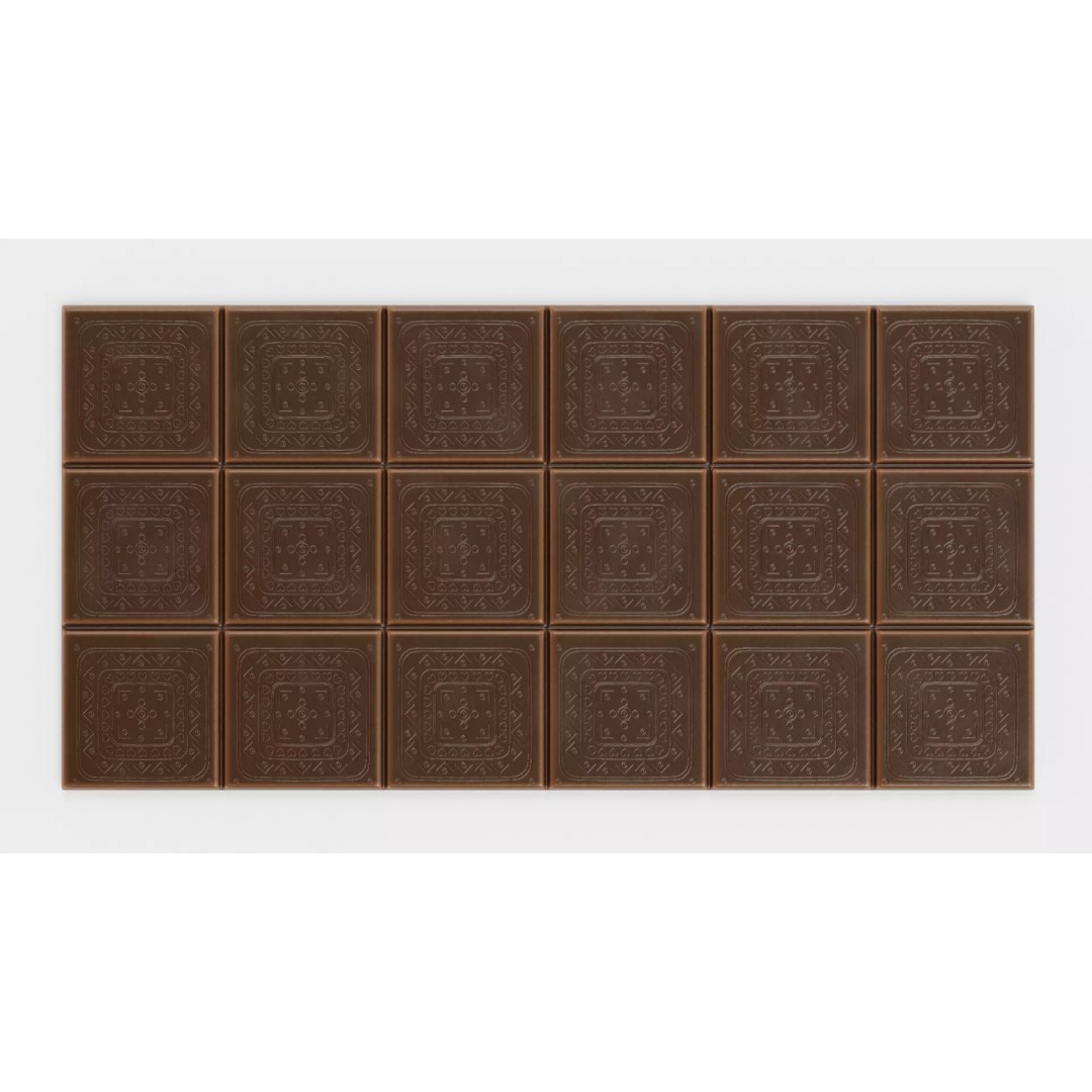 Chocolate Bar 3D Model – Thin Milk Engraved Tablet, PBR Textures - View 6