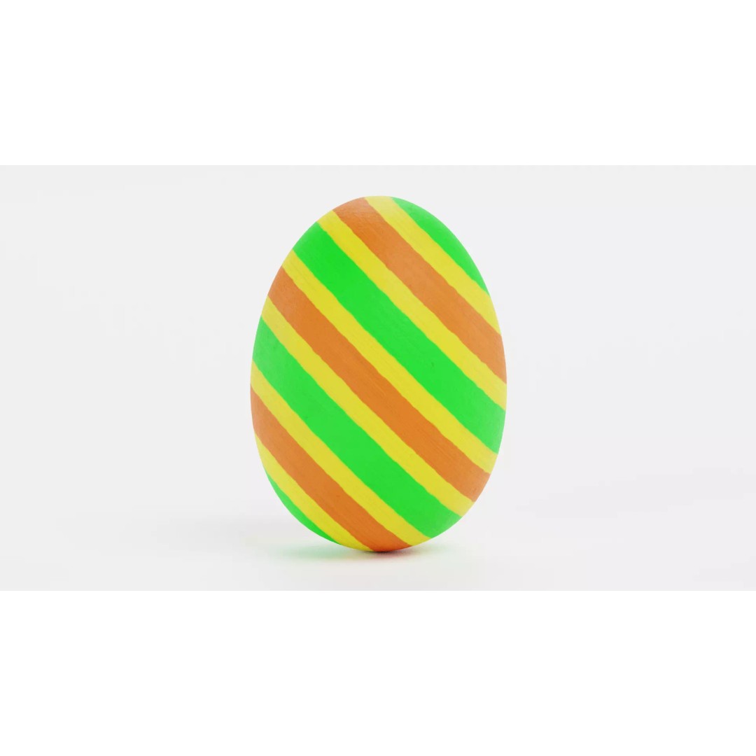 Easter Egg 3D Model – Low Poly Decorative Spring Asset, Blender