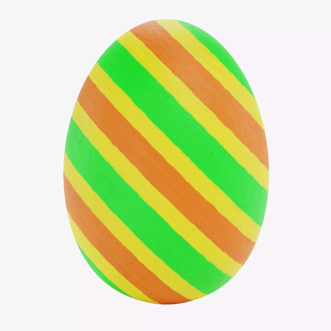 Easter Egg 3D Model – Low Poly Decorative Spring Asset, Blender - View 12