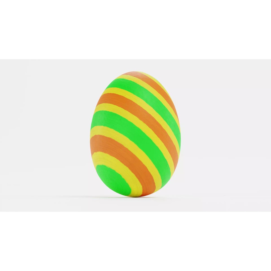 Easter Egg 3D Model – Low Poly Decorative Spring Asset, Blender - View 2