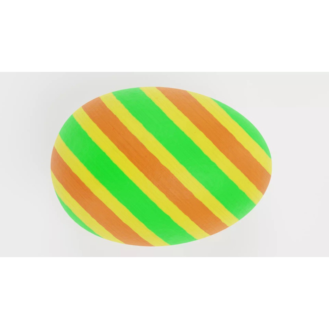 Easter Egg 3D Model – Low Poly Decorative Spring Asset, Blender - View 6
