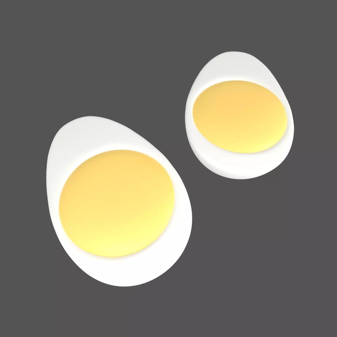 Half Egg 3D Model – Low Poly Food Asset, PBR Textures, FBX - View 2
