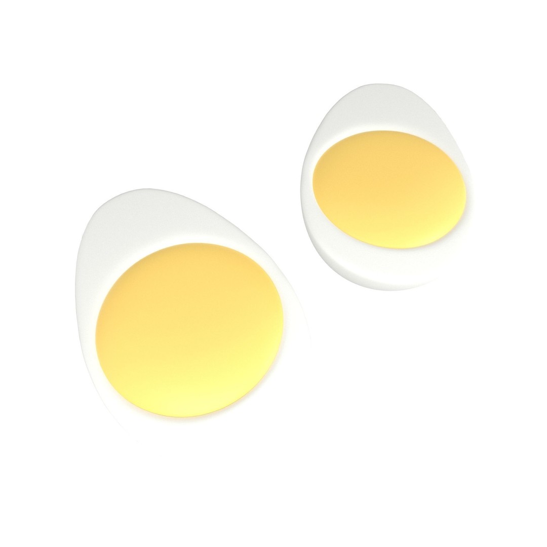 Half Egg 3D Model – Low Poly Food Asset, PBR Textures, FBX - View 3