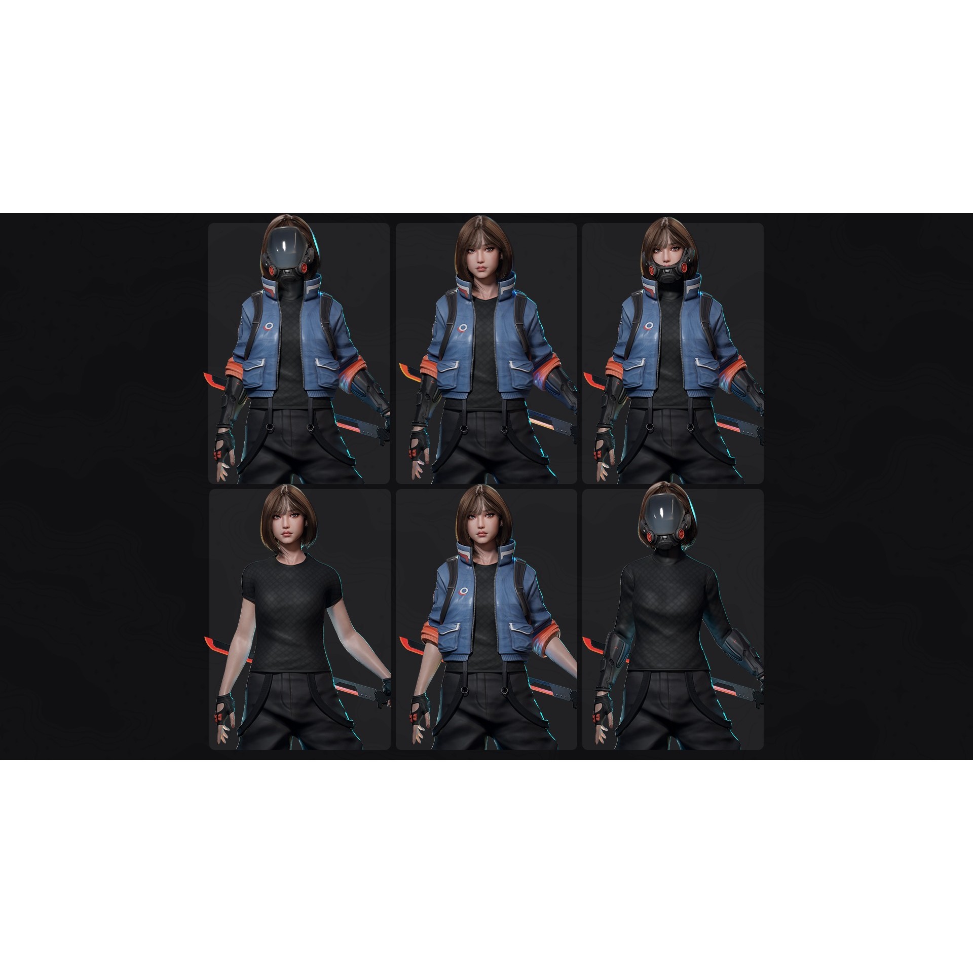 Cyberpunk Street Fighter - Low-Poly Game-Ready 3D Model - View 11