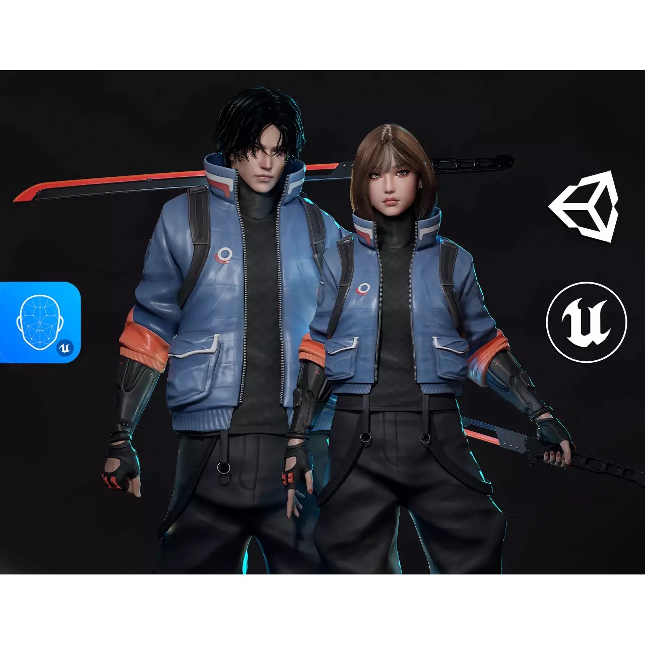 Cyberpunk Street Fighter - Low-Poly Game-Ready 3D Model - View 2