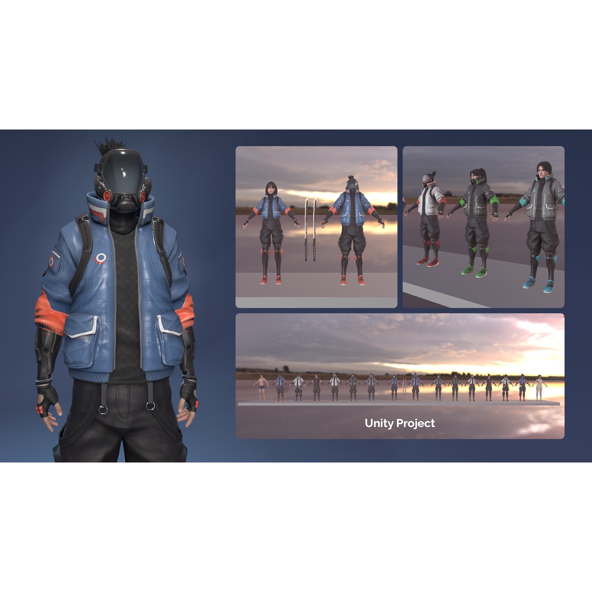 Cyberpunk Street Fighter - Low-Poly Game-Ready 3D Model - View 23