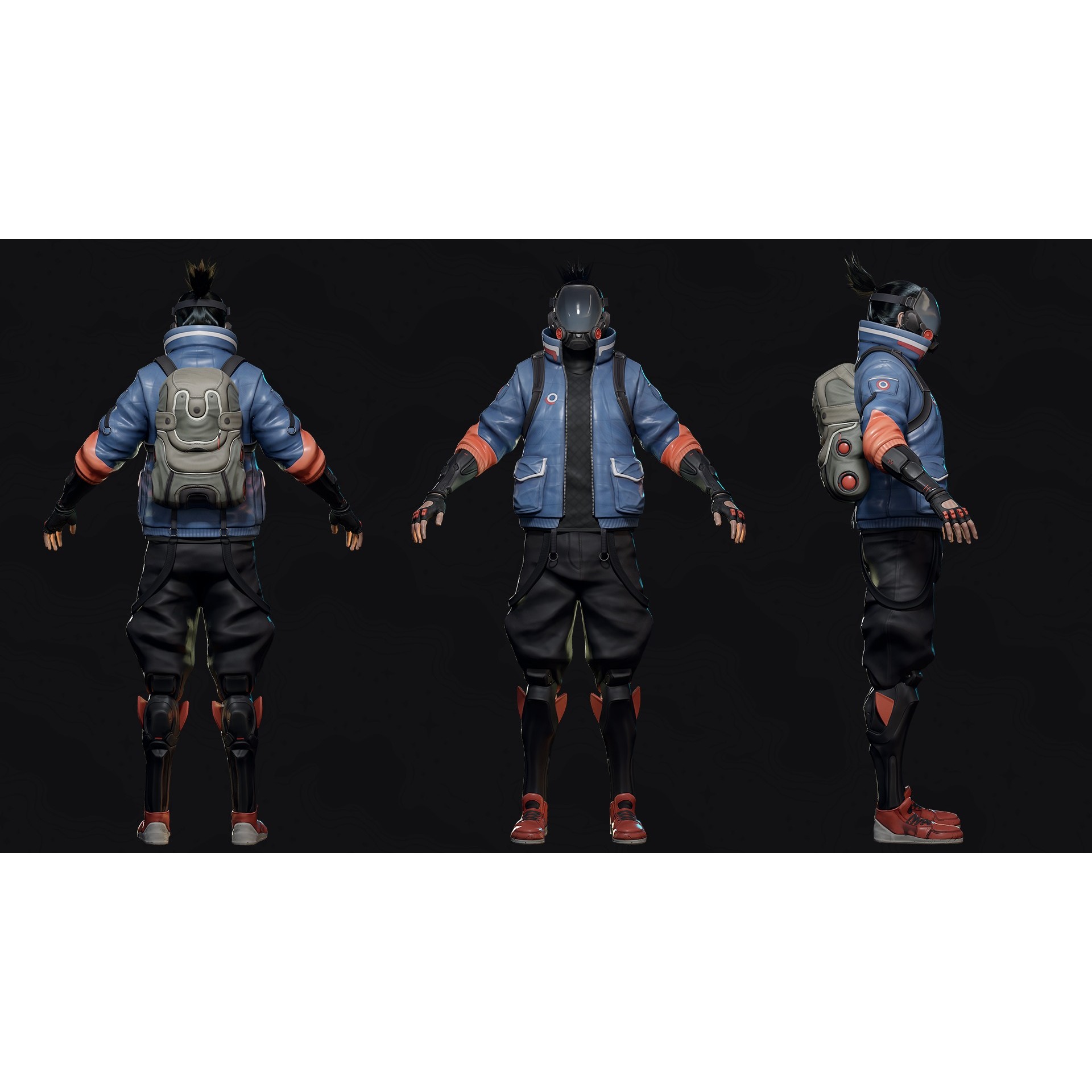 Cyberpunk Street Fighter - Low-Poly Game-Ready 3D Model - View 25