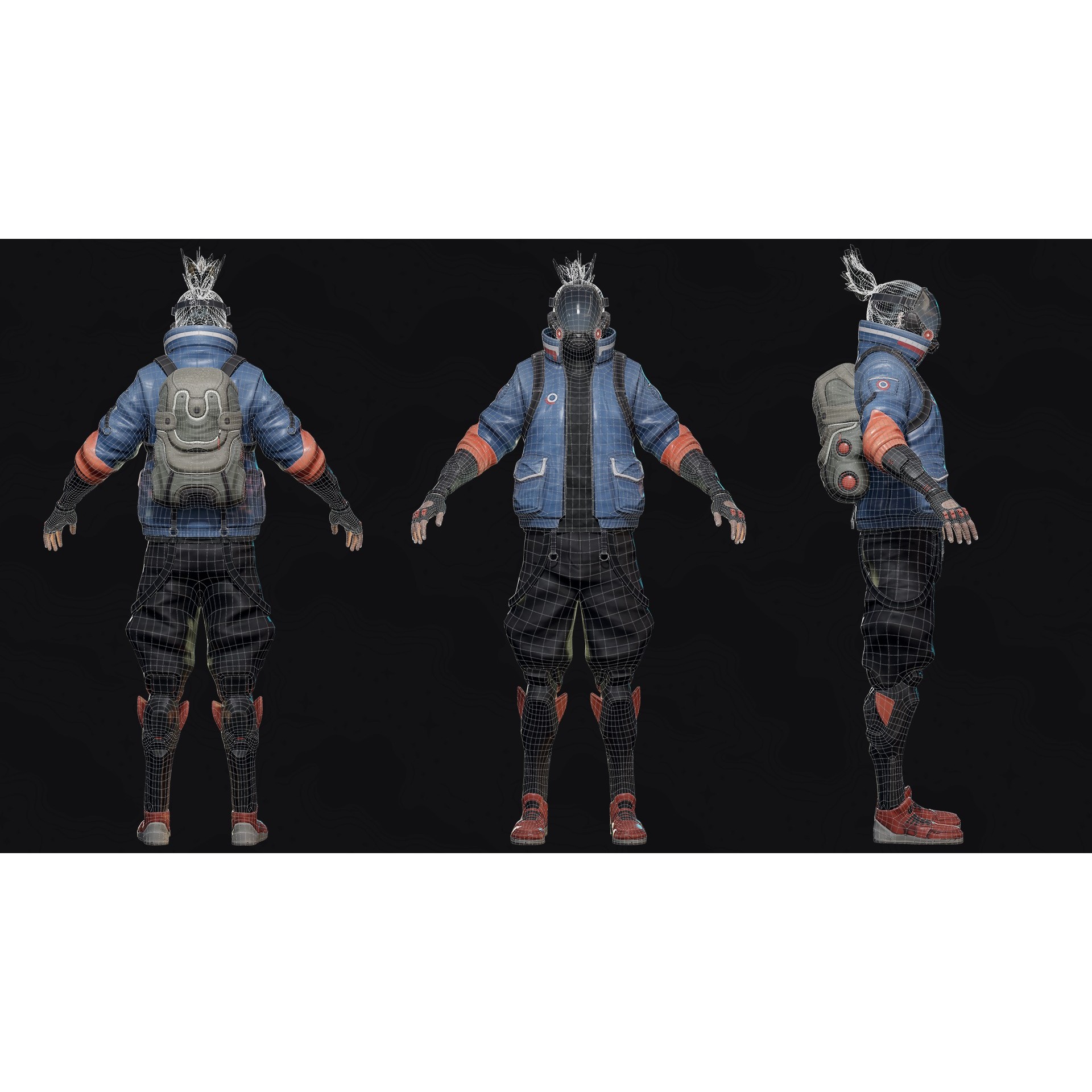 Cyberpunk Street Fighter - Low-Poly Game-Ready 3D Model - View 26