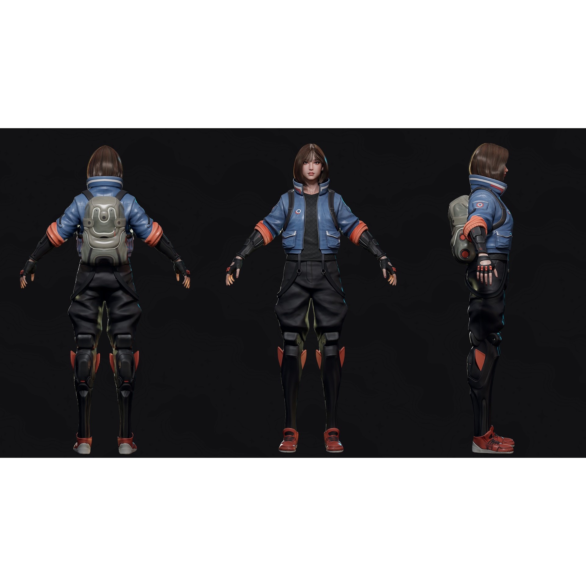 Cyberpunk Street Fighter - Low-Poly Game-Ready 3D Model - View 27