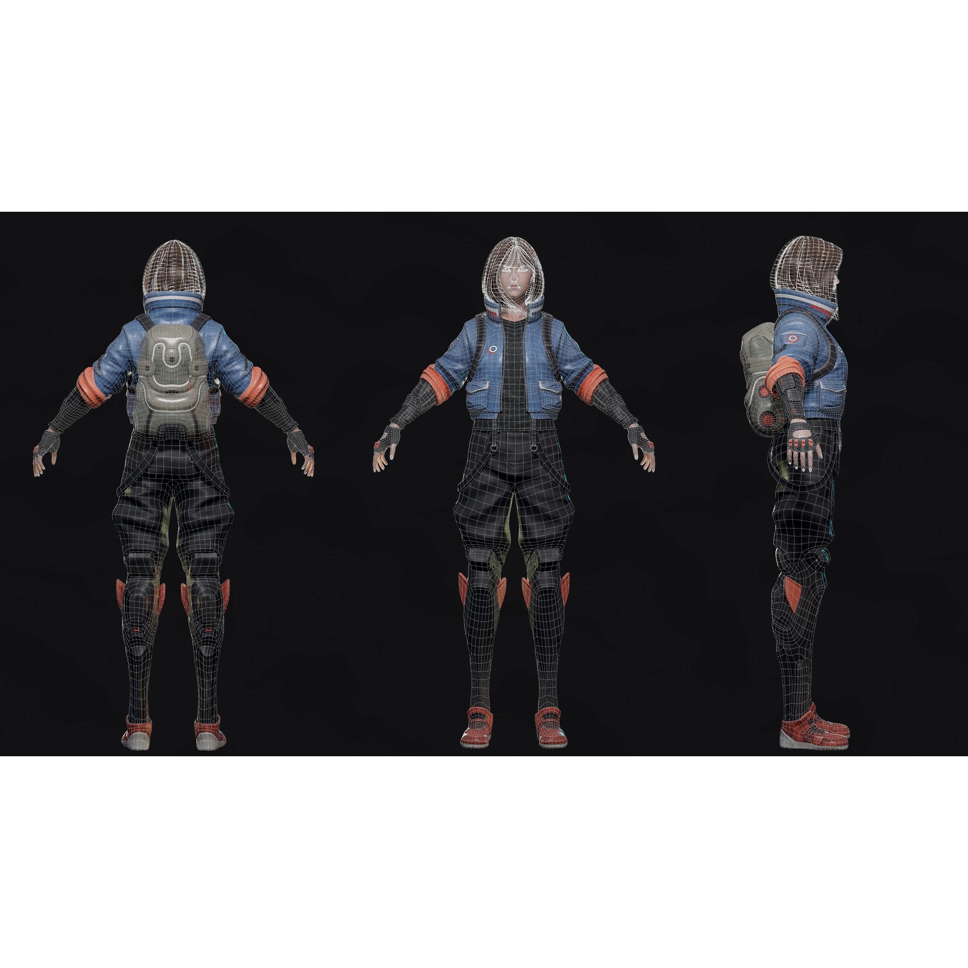 Cyberpunk Street Fighter - Low-Poly Game-Ready 3D Model - View 28