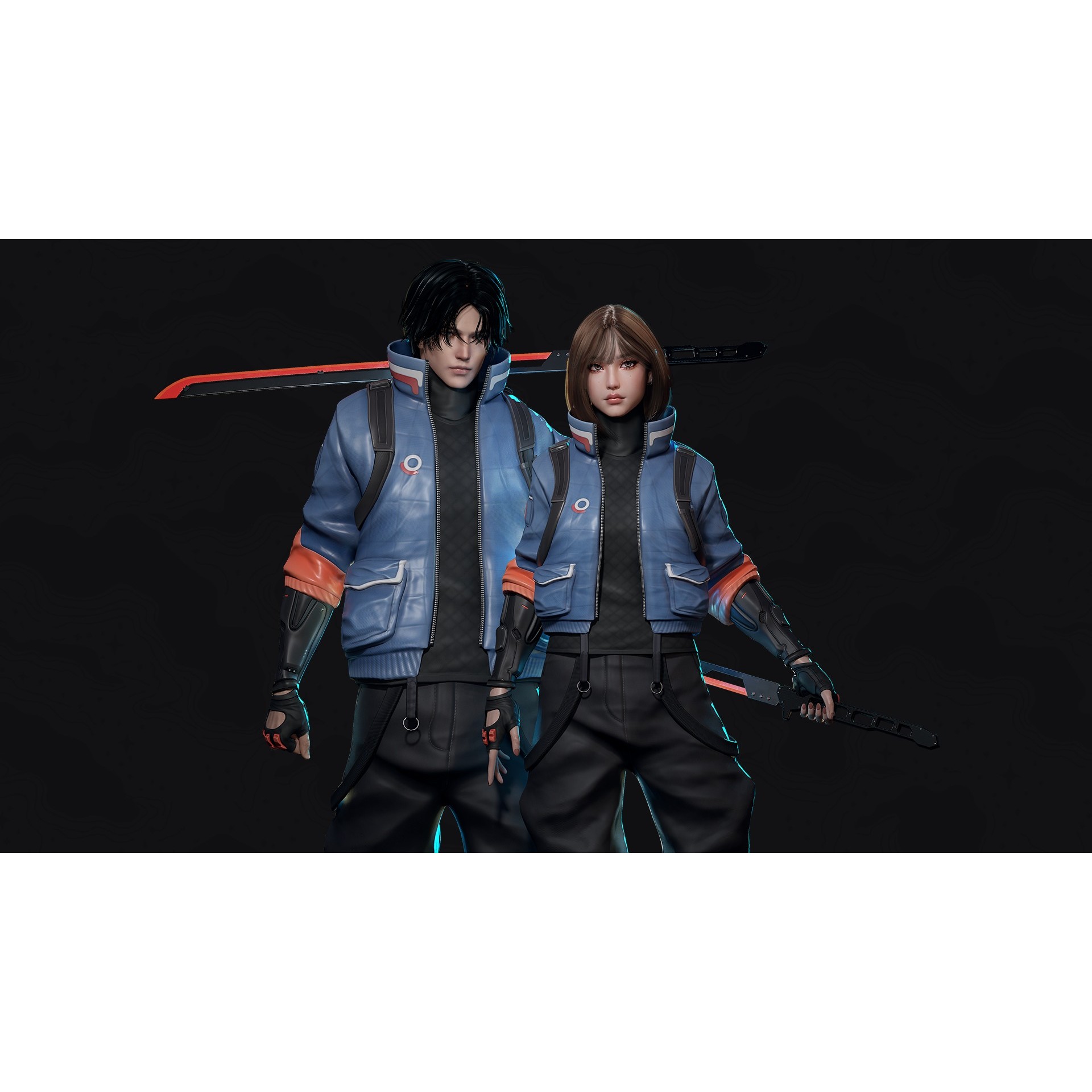 Cyberpunk Street Fighter - Low-Poly Game-Ready 3D Model - View 3