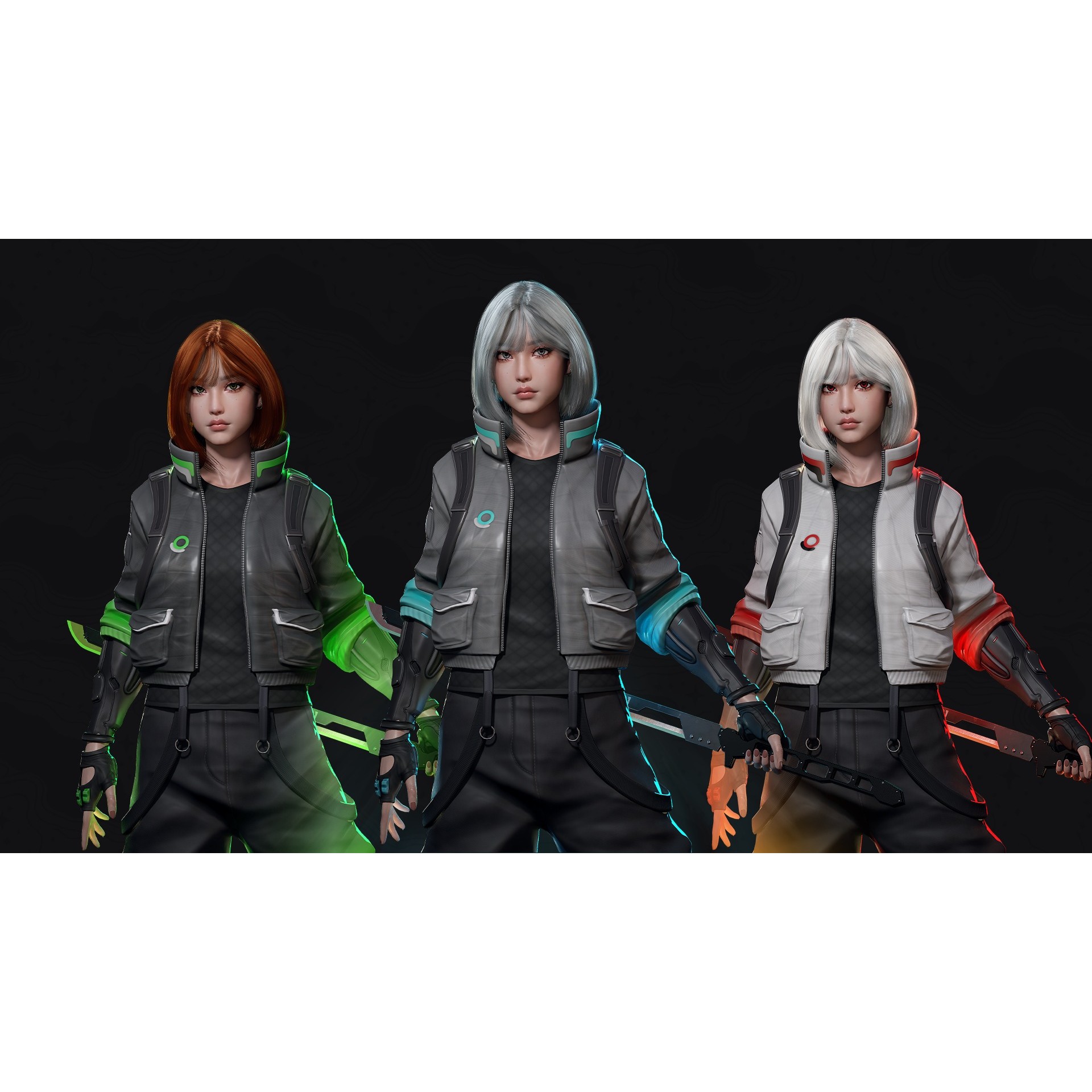 Cyberpunk Street Fighter - Low-Poly Game-Ready 3D Model - View 7