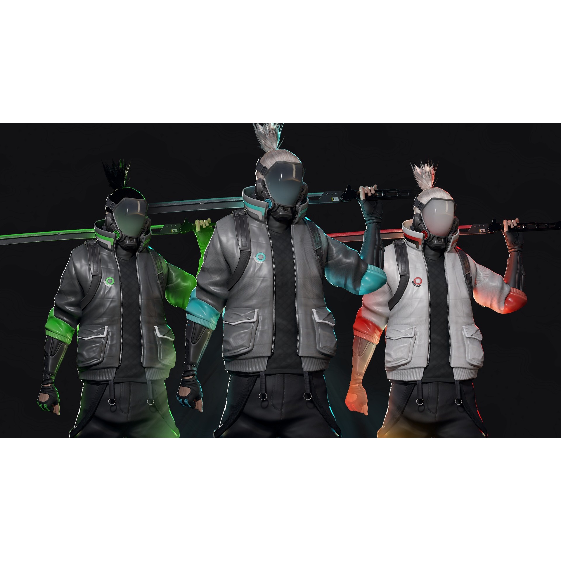 Cyberpunk Street Fighter - Low-Poly Game-Ready 3D Model - View 8