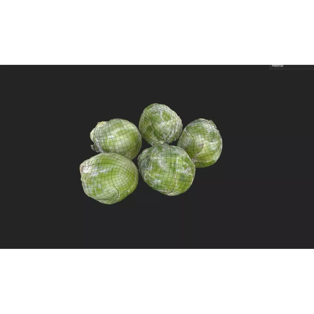 Brussels Sprouts 3D Model – Low Poly Game Asset, FBX, PBR Textures - View 3