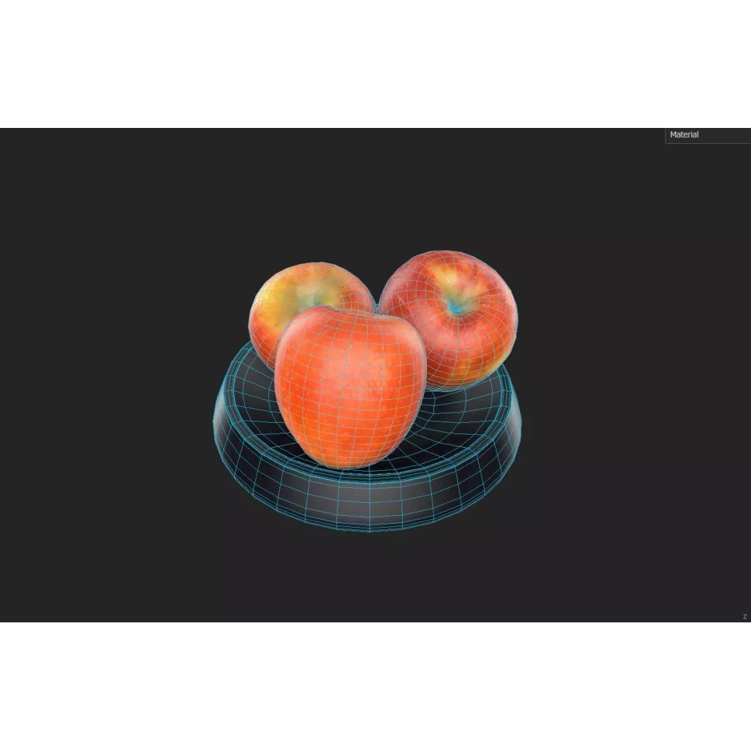 Apple Set 3D Model – Low Poly Game Asset, FBX, PBR Textures