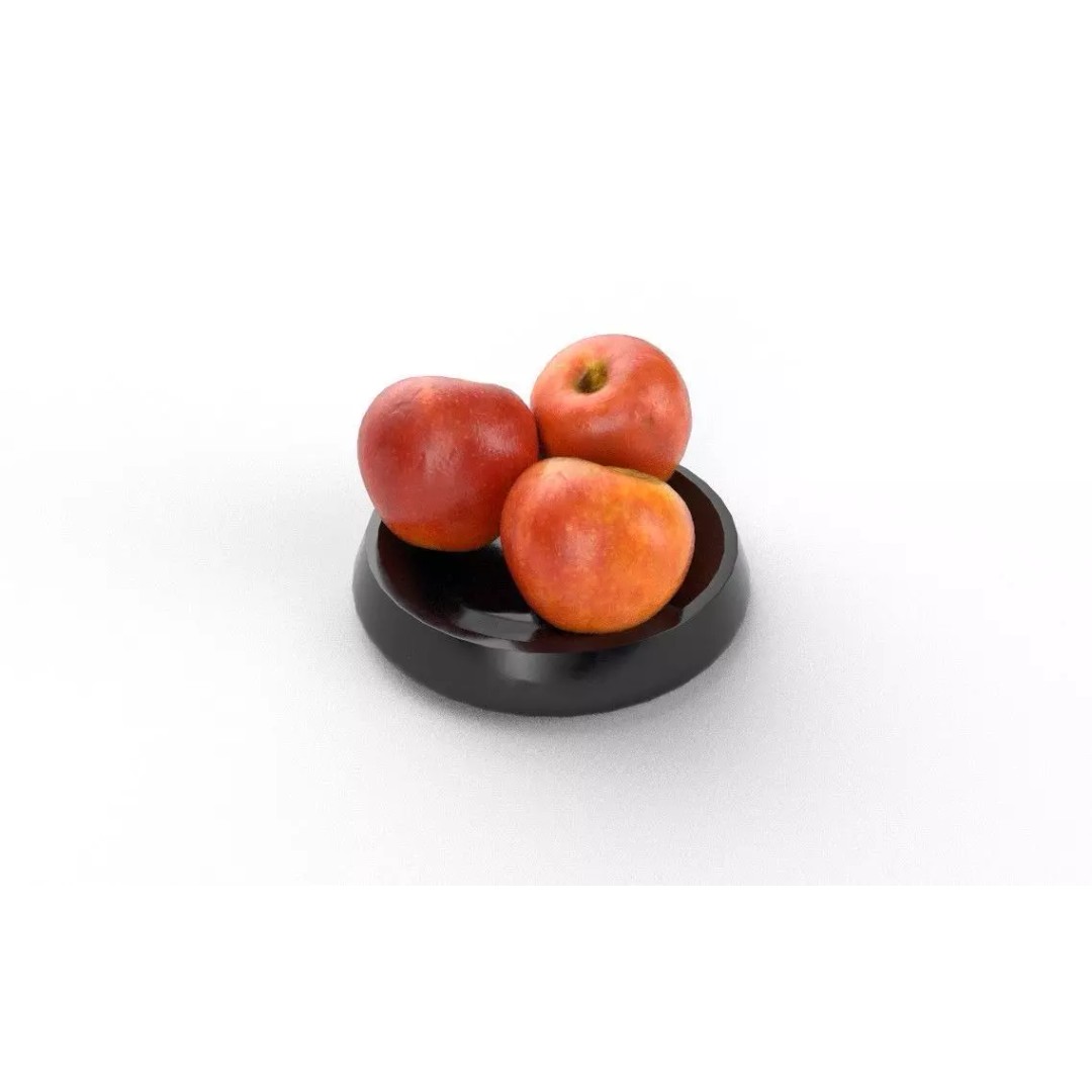 Apple Set 3D Model – Low Poly Game Asset, FBX, PBR Textures - View 2