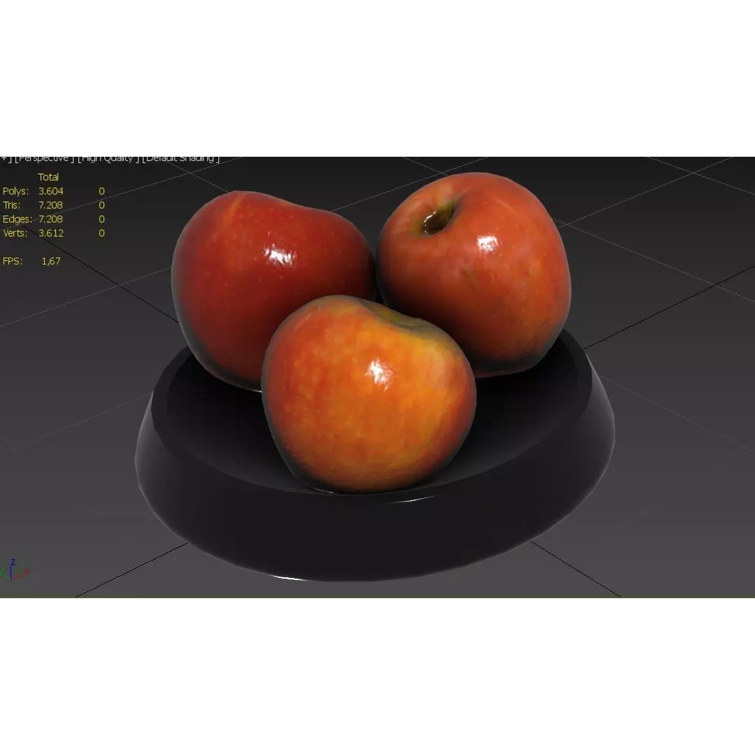 Apple Set 3D Model – Low Poly Game Asset, FBX, PBR Textures - View 4