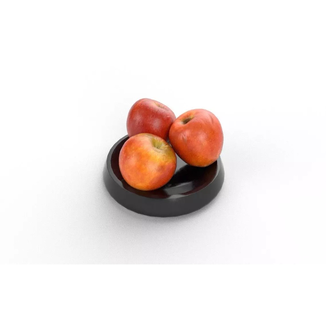Apple Set 3D Model – Low Poly Game Asset, FBX, PBR Textures - View 5