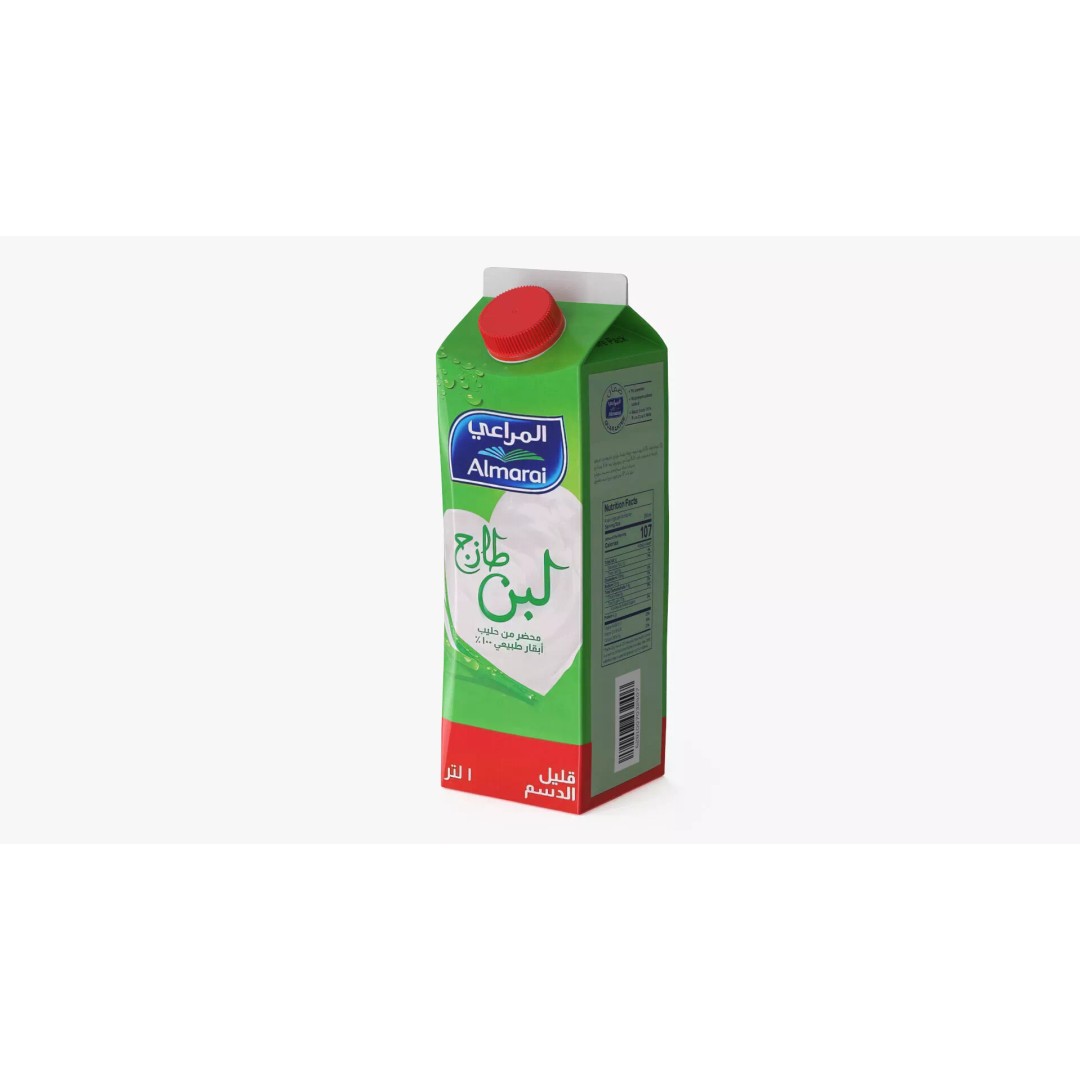 Almarai Fresh Laban Carton 1L 3D Model – Realistic Low Fat Beverage Packaging - View 3