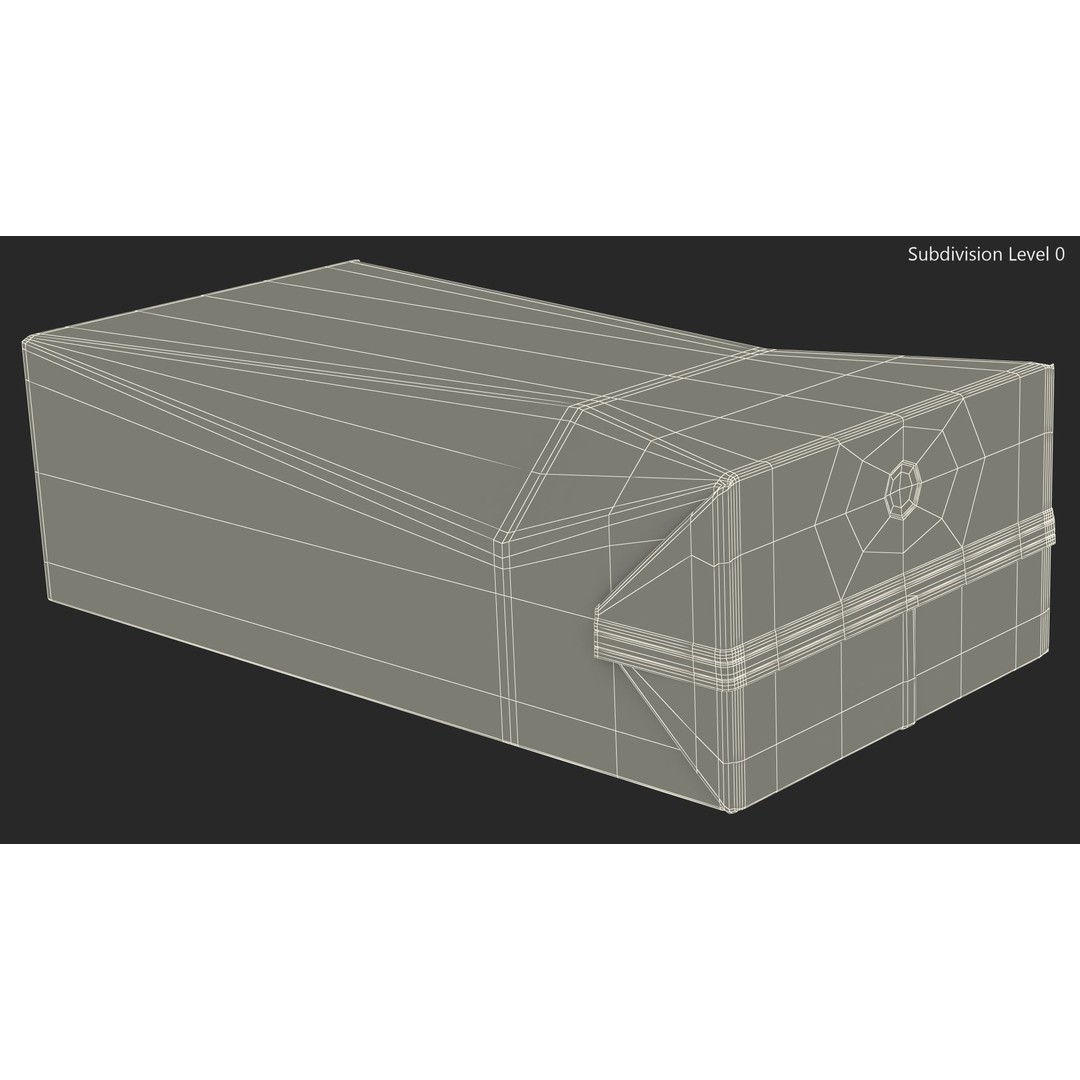 Tetra Brik Aseptic Base Crystal Milk 3D Model – PBR Polygonal Beverage Container - View 15